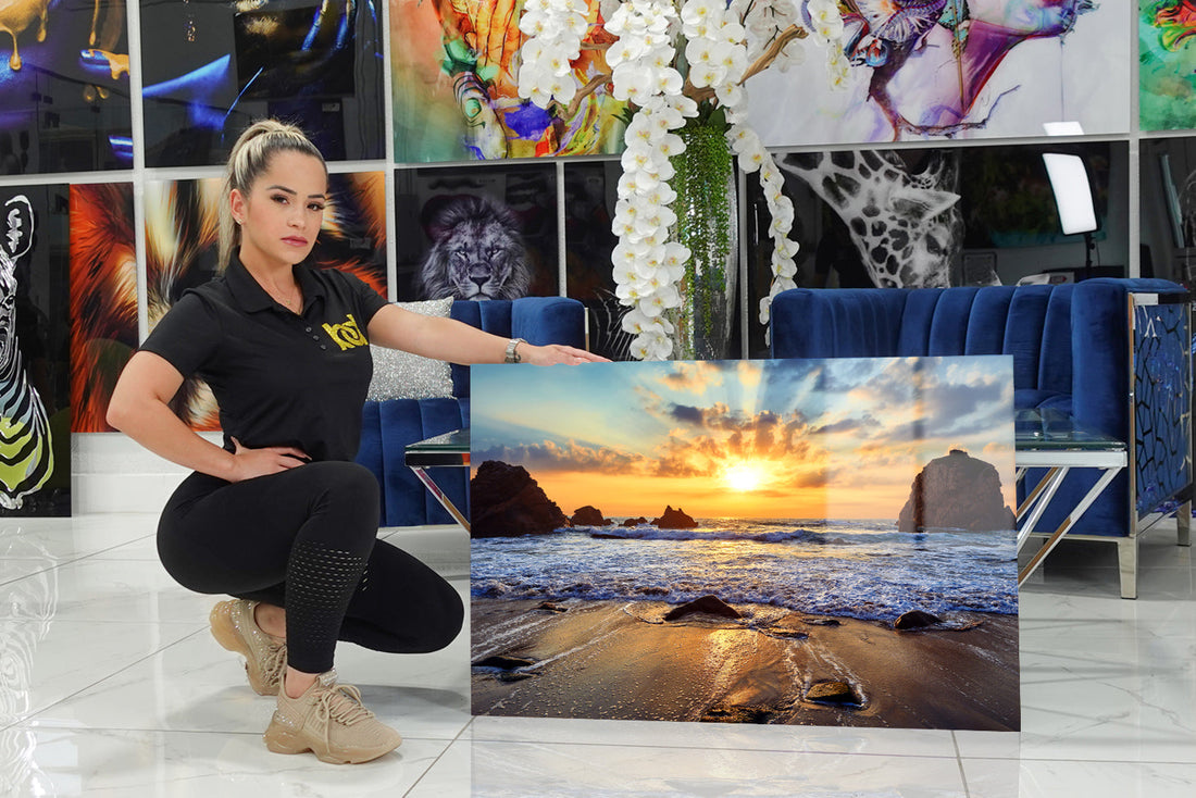 Acrylic print depicting a beautiful beach.